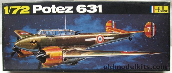 Heller 1/72 Potez 631 - 13 Escadre de Chasse de Nuit, 394 plastic model kit